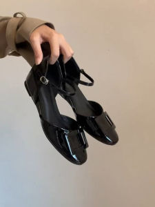 CAIZINI | Round Toe Low-cut Heeled Sandals