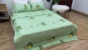 Vỏ gối ôm cotton poly mềm mịn siêu rẻ mẫu tim kẻ hồng