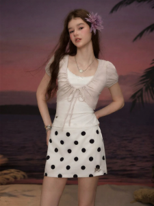 Unifree | Flared Sleeves Lace-up Tunic Shirt