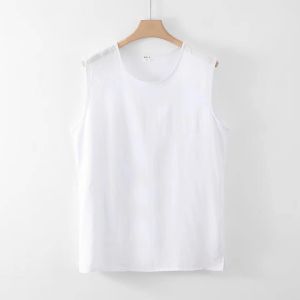 Purchase Men Vest Cotton Silk Seamless Bottoming Shirt Summer Thin Artificial Cotton Inner Wear Sports Fitness Vest Undershirt