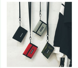 Kids Student Trendy Creative Bus Pass Canvas Stylish Simple Wallet Short Foldable Ultra-Thin Small Wallet