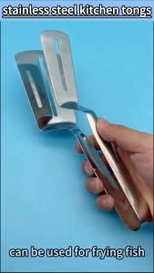 Stainless Steel Frying Spatula Clip Frying Fish Spatula Steak Spatula Household Kitchen Spatula Frying Steak Folder Pancake Artifact