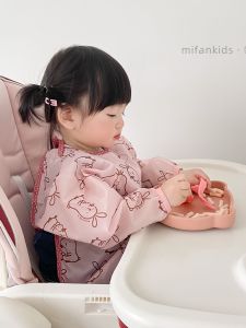 Lightweight Waterproof Baby Bibs Sleeveless Independent Feeding Coveralls Childrens Long Protective Clothes Cartoon Pattern