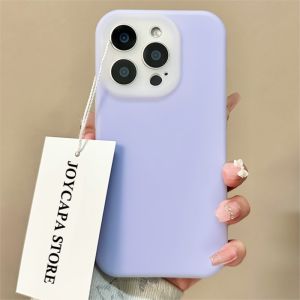 Original Jelly Liquid Silicone Case for iPhone 15 14 Plus 13 12 11 Pro Max Soft Camera Protection Shockproof Candy Cover Fundas