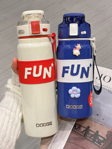 Large Capacity Stainless Steel Insulated Water Bottle Outdoor Sports Portable Straw Cup Men Women Student Fitness Beverage Container