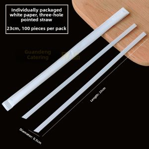 Thickened PLA Environmentally Depgradable Triple Hole Coffee Stirring Hot Drink Straw Sharp Tip for Tea And Beverage