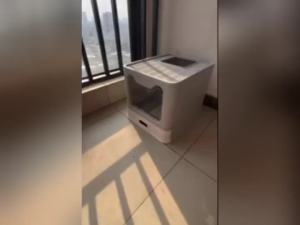 Foldable Cat Litter Box with Lid Enclosed Potty Large Top Entry Anti-Splashing Toilet Easy to Clean