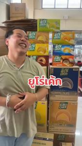 Euro ยูโร่เค้ก คัสตาร์ดเค้ก  อิ่ม อร่อย เหมาะสำหรับใช้เป็นของว่างในโอกาสต่างๆ ยกกล่อง 12 ห่อ 17กรัม