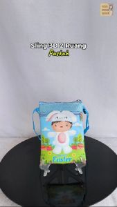 Sling 3D Paskah 2 Ruang Tas Selempang Suvenir Paskah Easter Wallet Aneka Motif Dompet Souvenir Passover Day Persekutuan Gereja