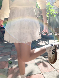White Lace Ballet Style Poofy Short Skirt Dress