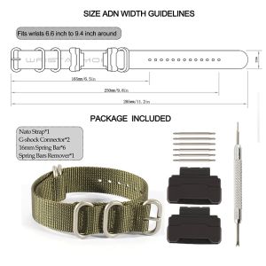 High Density Nylon Strap & Adapter 22MM Replacement for Casio G-Shock Watches
