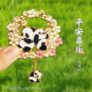 Creative Panda Magnet Refrigerator Sticker Decorative Souvenir Attracting Foreigners Magnetic Absorption Metal Material