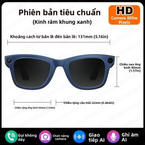 Kính Thông Minh AI Với Camera HD 800W Quay Video 1080P Chống Rung Điều Khiển Cảm Ứng Tính Năng Gọi Không Dây Dành Cho Thực Tế Hỗn Hợp