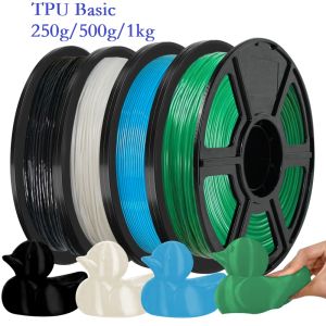 Flexible Filament Basic TPU 1.75mm 1kg 500g 250g 3D Printer Soft TPU High Toughness Filament Bundle Black White Green High Speed