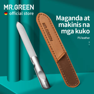 MR.GREEN Double Sided Nail Files Stainless Steel Manicure Pedicure Grooming For Professional Finger Toe Nail Care Tools With PU leather Holster