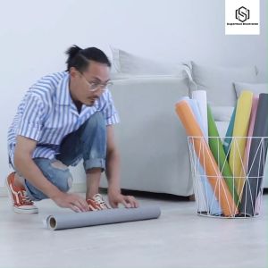 SUPERMAX   GREY COLOR  Wallpaper 10M by 45CM PVC Self adhesive Waterproof Wallpaper Fabric Safety Home Decor Wall covering For Living Rome