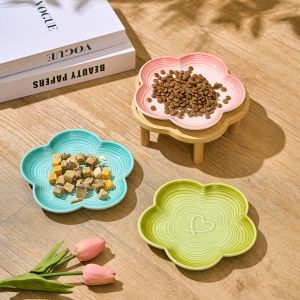 ชามอาหารแมวเซรามิก 3D ลายนูน ขาสูง ชามอาหารสัตว์เลี้ยง ชามอาหารแห้ง ชามอาหารแมว ชามอาหารสุนัข ชามอาหารสัตว์เลี้ยง