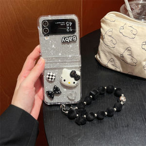 Kitty Cat Design Phone Case for ZFlip6/ZFlip5/ZFlip4/ZFlip3 Full Cover Hinge Protection Womens Style Foldable Screen Anti-Fall