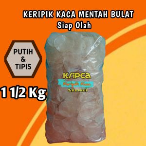Keripik Kaca Mentah bulat Kiloan isi 1.5 kg Tipis putih dan Renyah gurih ( Langsung Dari Produsen )