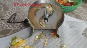 Máy cắt lát các loại củ quả như cà rốt khoai lang sả tỏi ..