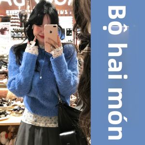 Y6Y | Áo Sweater Mặc Trong Phong Cách Hàn Quốc Màu Xanh
