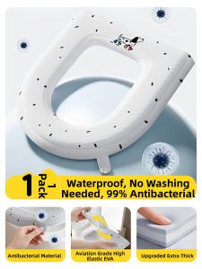 MEISHIMEIJIA | All-Season Waterproof No-Wash Adhesive Toilet Seat Cover