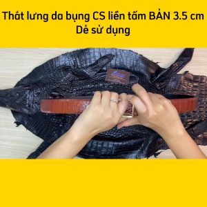 [FREE SHIP] Thắt Lưng Da Bụng Cá Sấu Nâu Đỏ [LIỀN NGUYÊN TẤM CAO CẤP]