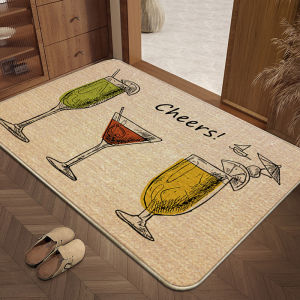 Pyramid Water Absorbent Linen Bath Mat Quick Dry Anti Slip 38X58cm Door Mat for Bathroom Kitchen Home Decor