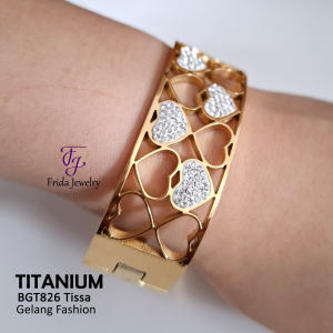 Gelang Titanium Ori Tissa Love Mata Mewah Elegan Perhiasan Fashion Kualitas Premium Fashionable Anti Karat bgt826