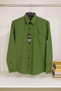 Wendya.T Kemeja Formal Reguler Warna HIJAU ARMY✓Kemeja Pria Polos Lengan Panjang