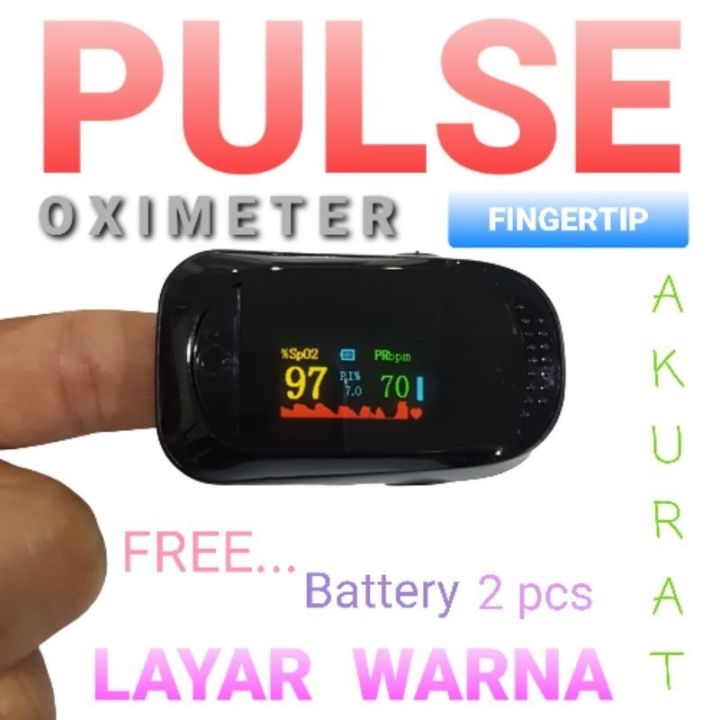 A Oxymeter Fingertip Pulse Oxygen Check Alat Ukur Oksigen Detak Jantung Pengukur Tekanan