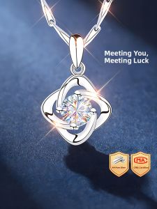 East Beauty | 999 Pure Silver Necklace With Moissanite Pendant