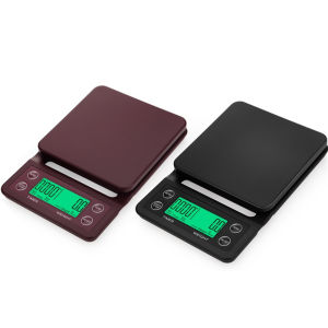 Portable Electronic Scale with Timer 3kg/5kg x0.1g LCD Digital Kitchen Coffee Scales Weighing Tool Libra Precision Jewelry Scale