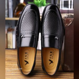 LAMALILI Summer Breathable Mens Shoes British Pointed Toe Business Casual Hollow Leather Shoes Daily Hole Sandals#8948