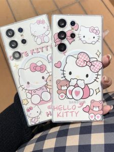 Transparent Magnetic Silicone Phone Case for Samsung Galaxy S25 Ultra S23U Cartoon Protection against Falls Girls Favorite