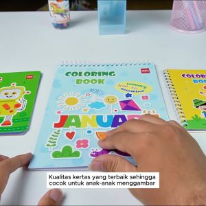 Deli Buku Mewarnai Kecil / Coloring Book 12 Macam EN07X
