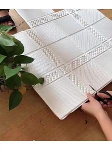 Stain Resistant 3D Grid Wallpaper 35x35cm Modern Self Adhesive Waterproof Wall Sticker for Living Room Kitchen Bedroom Wall