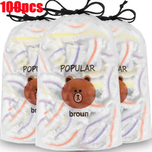 100Pcs Reusable Disposable Food Cover Colorful Elastic Plate Fruit Cover Lids Fresh-keeping Food Wrap Bags Covers Kitchen Accessories