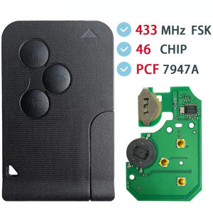 Remote Card Car Key For Renault Megane II Scenic II 2003 2004 2005 2006 2007 2008 433MHz PCF7947A 46 Chip