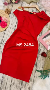 MYDU SHOP - MS 2484 | Đầm Dự Tiệc Ôm Trễ Vai Nơ Một Dây – Quyến Rũ Tôn Dáng