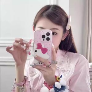 Sanrio | Ốp Điện Thoại Silicon Chống Sốc Hình Hoạt Hình Sanrio HelloKitty Dành Cho iPhone 14 16 Pro 15 17 Pro Max Trong Suốt Kèm Dây Đeo