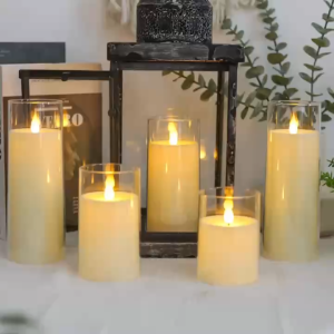 Momo Large Electric Candle LED Lights - Swinging Candle Battery Operated Flameless Candle with Glass Candles in Glass for Altar Center Table | Kandila Wholesale & Home Decor and AccessoriesHalloween Wedding Party Christmas Decoration