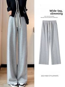 LANGPIN | High Waist Straight Leg Wide Leg Pants Womens Slimming Loose Fit Cotton Blend Autumn Spring Fashion Casual Trousers