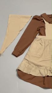 ชุดแฟนซีเด็ก ชุดประจำชาติยุโรปเด็ก ชุดวินเทจ สไตล์ farm girl มีเดรส ผ้ากันเปื้อน ผ้าโพกหัว (FANCY466)