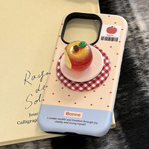 iPhone Magnetic Absorption Stand Case Yellow Blue Polka Dot 3D Crystal Apple Design Fresh Style Retro Girl Creative Phone Cover