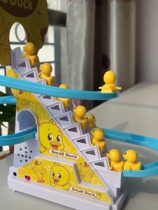【Ready Stock】Little Duck Stair Climbing Track Toy Childrens Electronic Educational Toy Small Yellow Duck Slide Gift for Boy and Girl  Mainan Kanak 爬楼梯轨道玩具