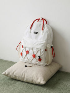 vaoper | Aesthetic Light Portable Backpack Red Flower Decoration