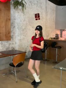 🔥Fran🔥 blouses women new style 2025 Slim Fitting Bottoming Shirt Bow Embroidered Short Sleeved T-shirt High-end Top Women