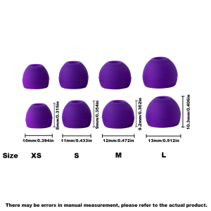 HUAK 4 Pairs Wired Earphone Noise Reduction Silicone Replacement Ear Plugs Soft Earbuds Cap in Ear Headphone Eartip L M S XS