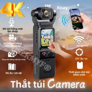 Máy Ảnh Bỏ Túi Màn Hình Cảm Ứng UHD 4K Có WiFi 180 °   Máy Quay Phim Cầm Tay Chống Rung Màn Hình Xoay Được Dành Cho Thể Thao Hành Động Thiết Bị Ghi Hình An Ninh Di Động